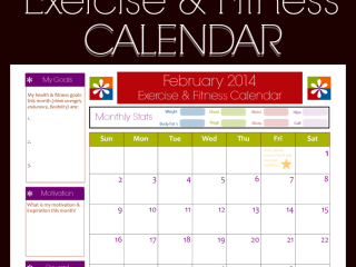 FREE Printable Exercise & Fitness Calendar for February!