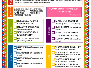 21 Day Fix Workout – Lower Body Fix Printable PDF – Travel Cheat Sheet