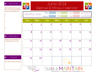 June Fitness Planner