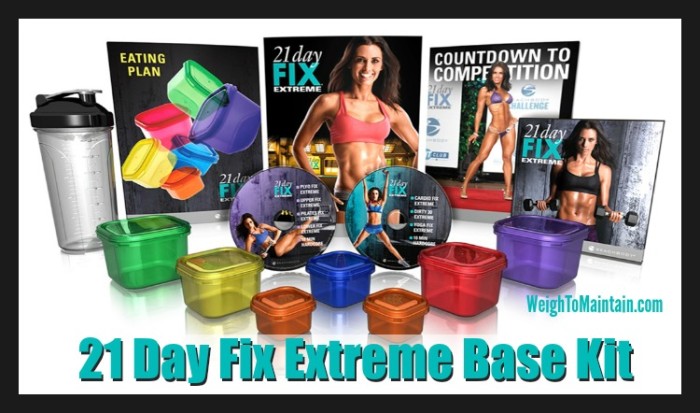 21 Day Fix Extreme base kit weigh to maintain