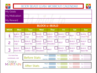 Printable Body Beast Lean Schedule