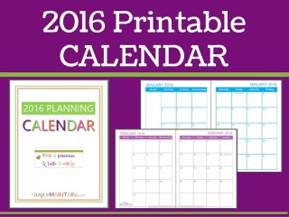 Printable 2016 Calendar