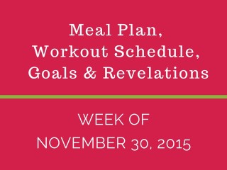 Weekly Meal Plan and Workout Schedule – 11-30-15