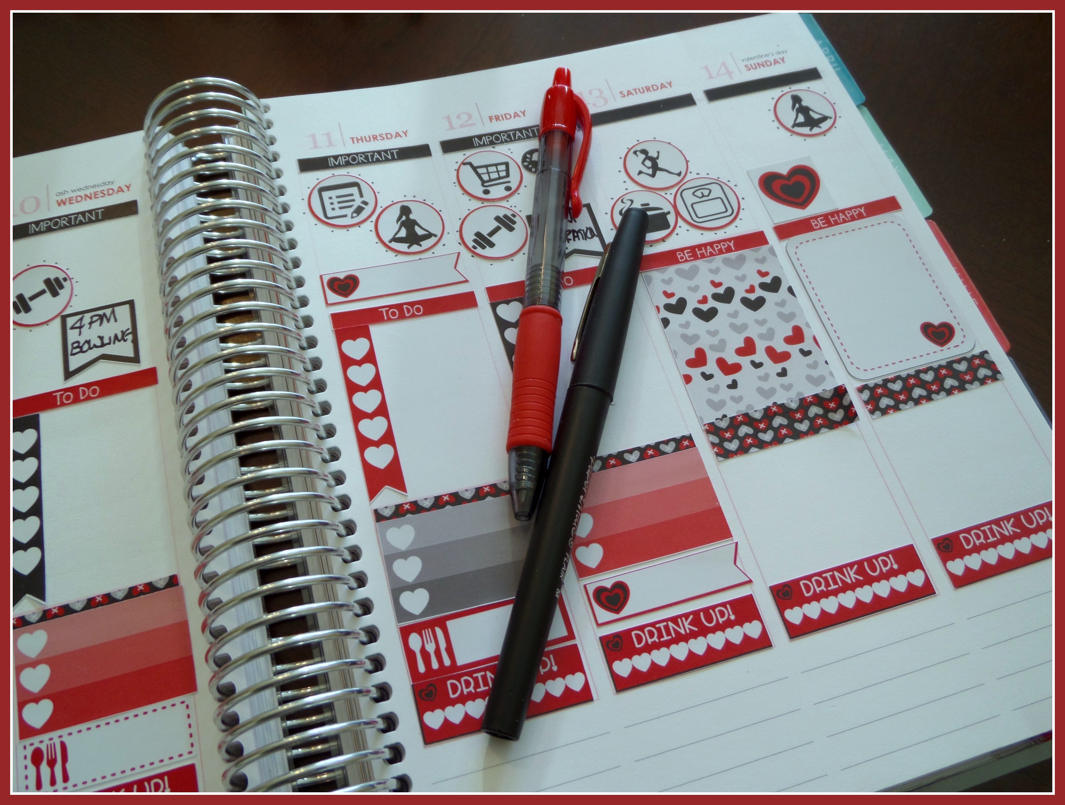 Valentine's Day Planner Stickers