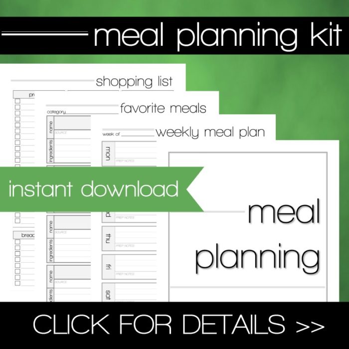 meal planning printable