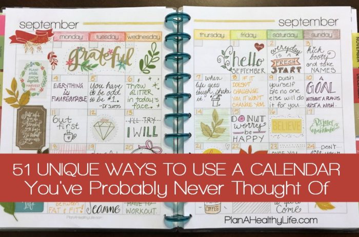 51 unique ways to use a calendar