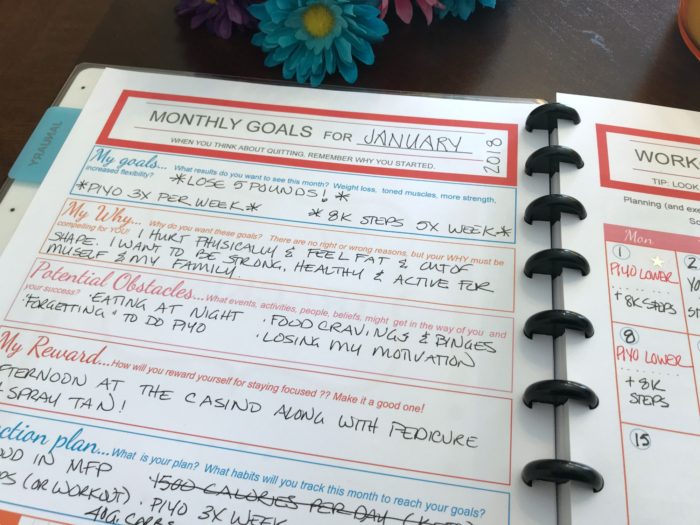 goal page fitness planner